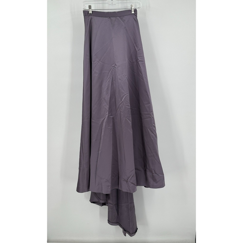 Womens‎ Old Money Formal Maxi Skirt Estimated Sz S Slate Purple Elegant High Low